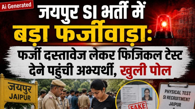जयपुर SI भर्ती में बड़ा फर्जीवाड़ा: फर्जी दस्तावेज लेकर फिजिकल टेस्ट देने पहुंची अभ्यर्थी, खुली पोल